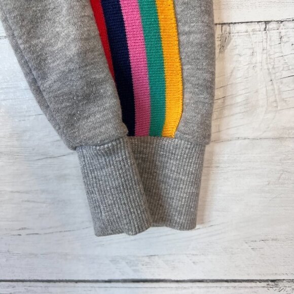 Forever 21 Sweatshirt Womens SZ Medium Gray Cropped 1/2 Zip with Rainbow Preppy - Picture 11 of 14
